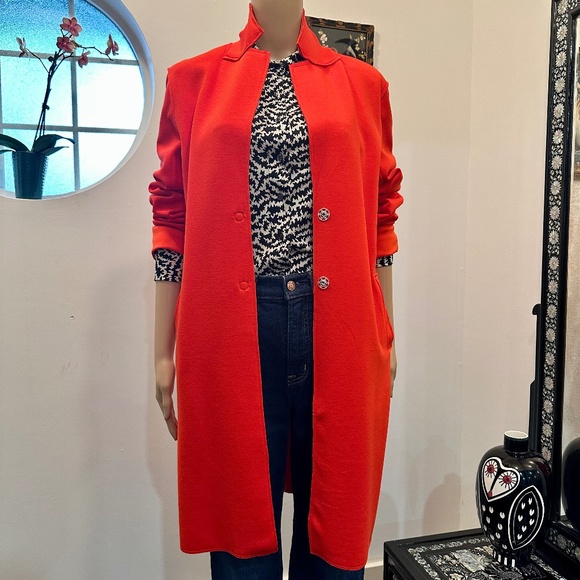 Carolina Belle Jackets & Blazers - Carolina Belle Vibrant Orange Long Blazer Sz M NWOT